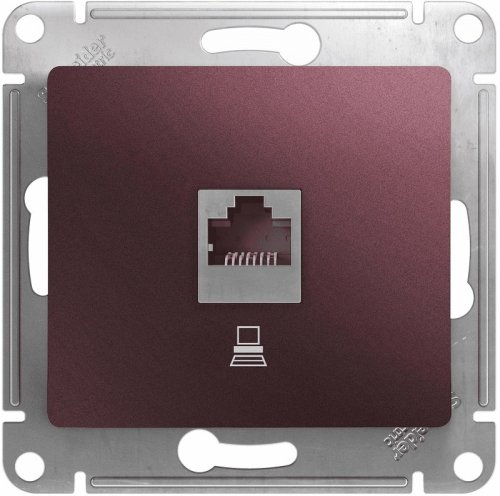 Розетка компьютерная без рамки Systeme Electric Glossa 1-м. RJ45 5e баклажан картинка